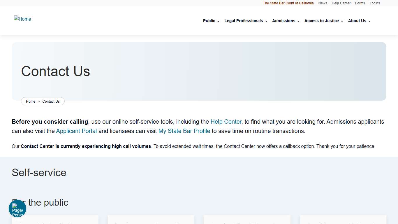 Contact Us The State Bar of California